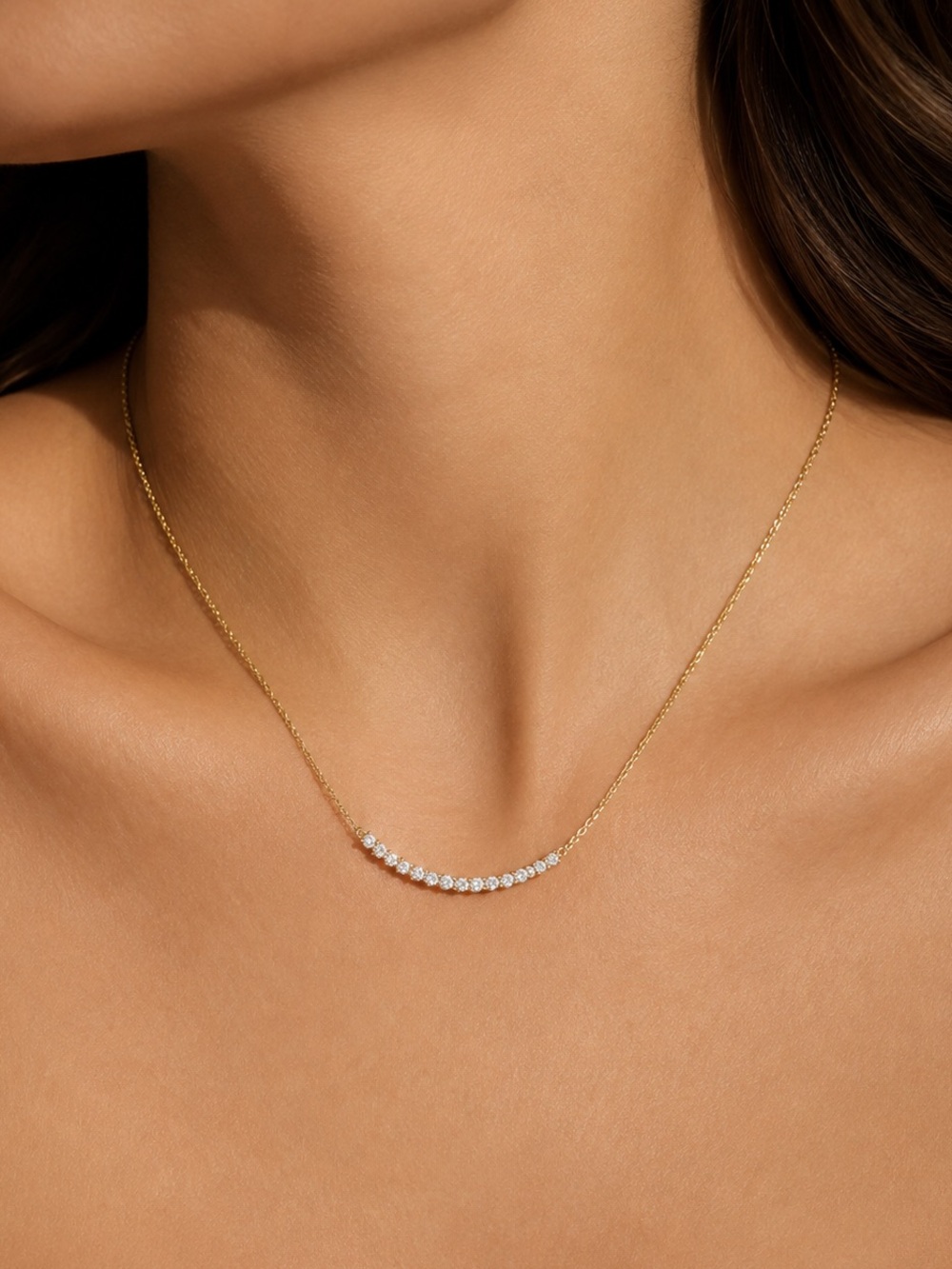 Diamond bar necklace D236